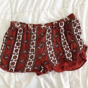 patterned flowy shorts